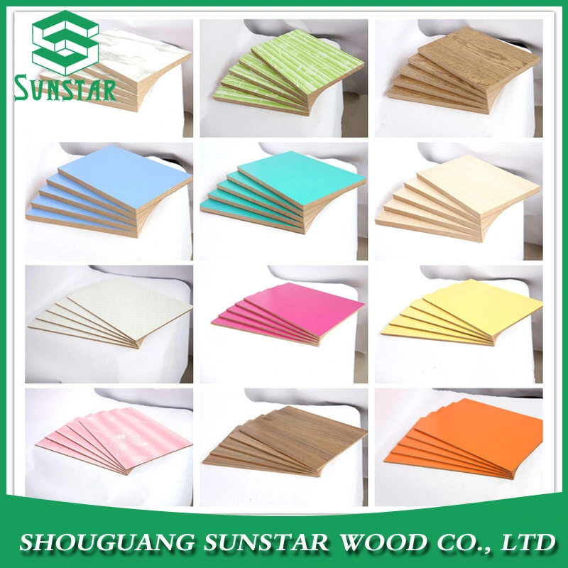 High Density4*8FT Soild Color Wood Grain Color High Gloss Melamine MDF PVC/Laminated/Melamine/UV Boards Panels MDF for Kitchen Cabinet Door Wardrobe Furniture